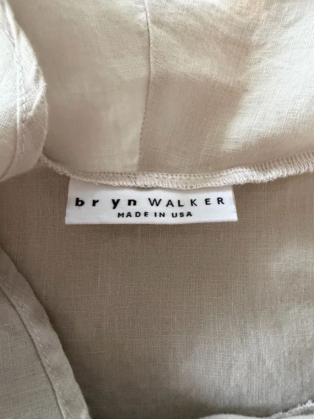 bryn Walker Sleeveless Cowl Neck Dress in Light Beige 100% Linen - Picture 7 of 9